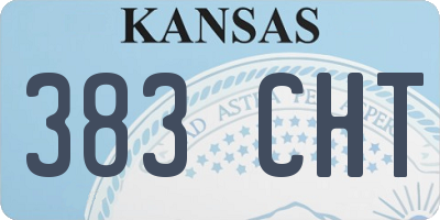 KS license plate 383CHT