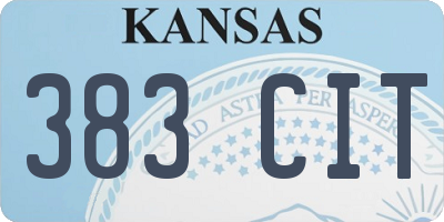KS license plate 383CIT