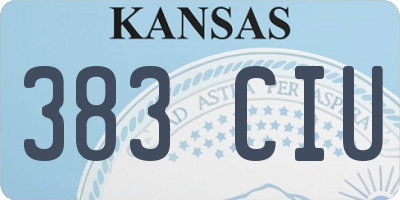 KS license plate 383CIU