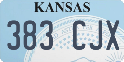KS license plate 383CJX