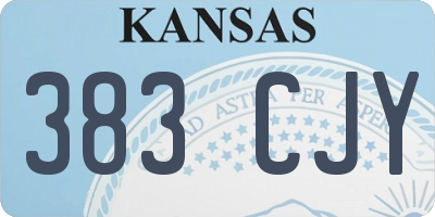 KS license plate 383CJY