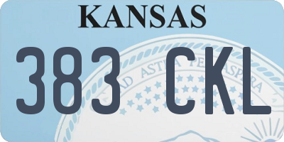 KS license plate 383CKL
