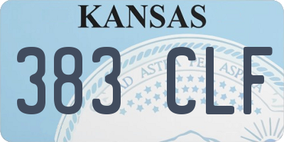 KS license plate 383CLF