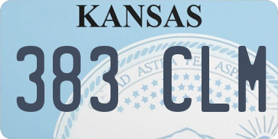 KS license plate 383CLM
