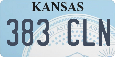 KS license plate 383CLN