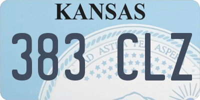 KS license plate 383CLZ
