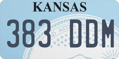 KS license plate 383DDM
