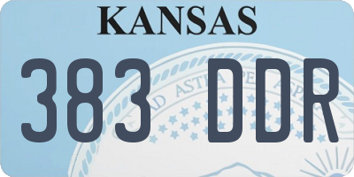KS license plate 383DDR