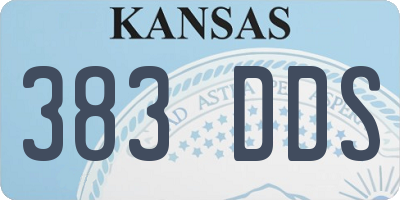 KS license plate 383DDS
