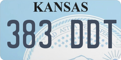 KS license plate 383DDT