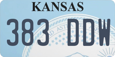 KS license plate 383DDW