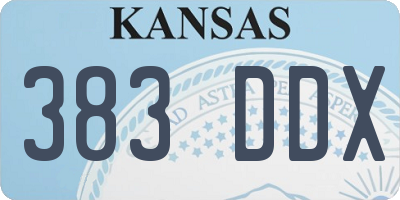 KS license plate 383DDX