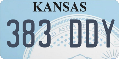 KS license plate 383DDY
