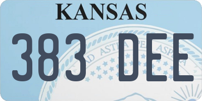 KS license plate 383DEE