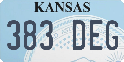 KS license plate 383DEG