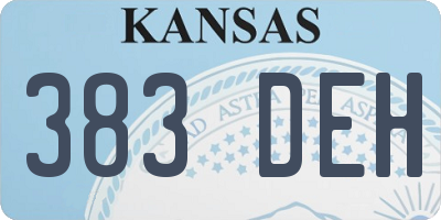 KS license plate 383DEH
