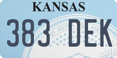 KS license plate 383DEK