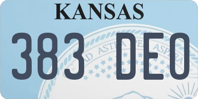 KS license plate 383DEO