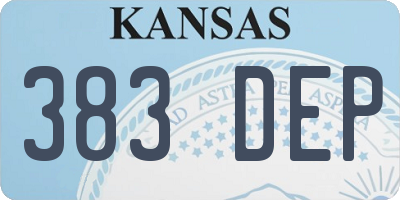 KS license plate 383DEP
