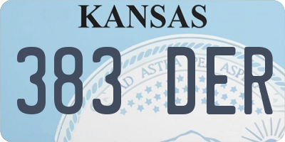 KS license plate 383DER