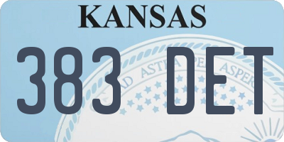 KS license plate 383DET
