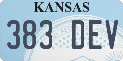 KS license plate 383DEV