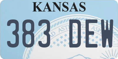KS license plate 383DEW