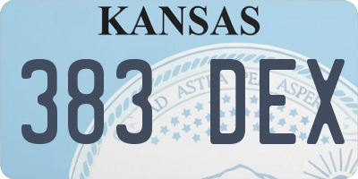 KS license plate 383DEX