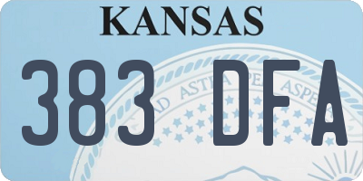 KS license plate 383DFA
