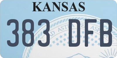 KS license plate 383DFB