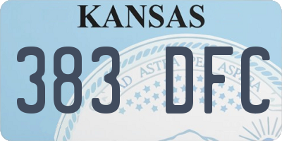 KS license plate 383DFC