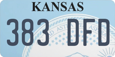 KS license plate 383DFD