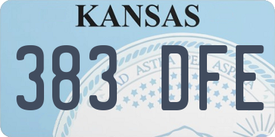 KS license plate 383DFE