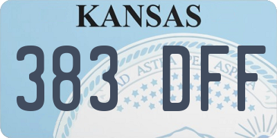 KS license plate 383DFF