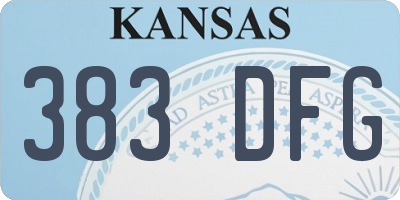 KS license plate 383DFG