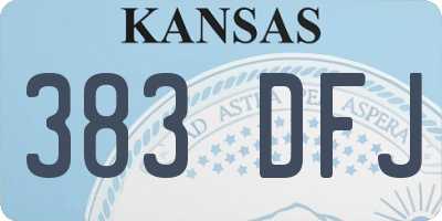 KS license plate 383DFJ