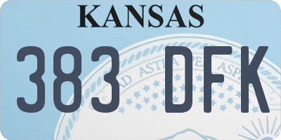 KS license plate 383DFK