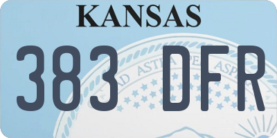 KS license plate 383DFR