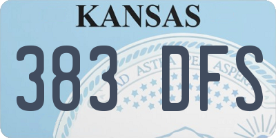 KS license plate 383DFS