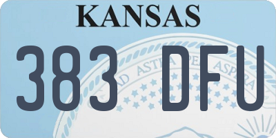 KS license plate 383DFU