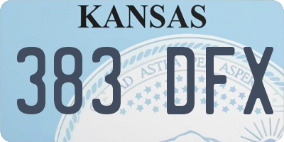 KS license plate 383DFX