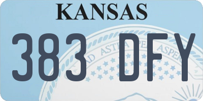 KS license plate 383DFY