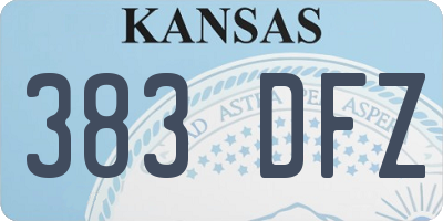 KS license plate 383DFZ