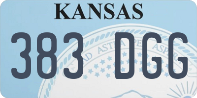 KS license plate 383DGG