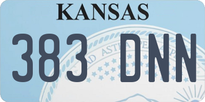 KS license plate 383DNN