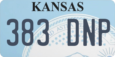 KS license plate 383DNP