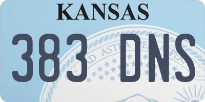 KS license plate 383DNS
