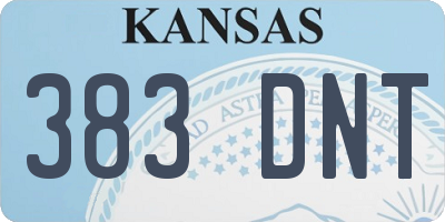 KS license plate 383DNT