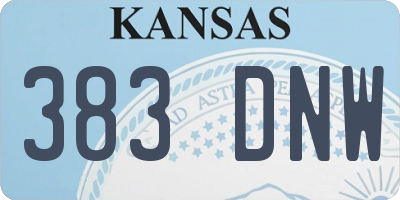 KS license plate 383DNW