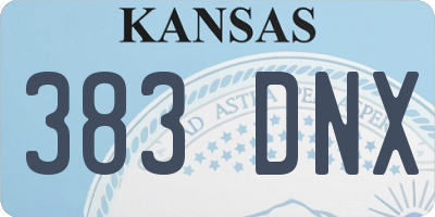 KS license plate 383DNX